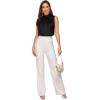 imageVerdusa Womens Elegant Tie Back Sleeveless Pleated Mock Neck Satin Blouse TopBlack