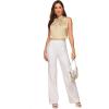 imageVerdusa Womens Elegant Tie Back Sleeveless Pleated Mock Neck Satin Blouse TopChampagne
