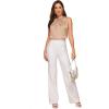 imageVerdusa Womens Elegant Tie Back Sleeveless Pleated Mock Neck Satin Blouse TopKhaki