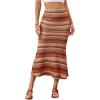 imageVerdusa Womens High Waist Printed Fishtail Bodycon Long Maxi SkirtOrange Multi