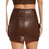 imageVerdusa Womens High Waist Ruched PU Leather Wrap Bodycon Mini Skirt