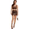 imageVerdusa Womens High Waist Ruched PU Leather Wrap Bodycon Mini Skirt