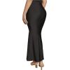 imageVerdusa Womens High Waist Ruffled Fishtail Bodycon Maxi Long SkirtBlack