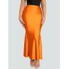 imageVerdusa Womens High Waist Ruffled Fishtail Bodycon Maxi Long SkirtOrange