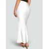 imageVerdusa Womens High Waist Ruffled Fishtail Bodycon Maxi Long SkirtWhite Solid