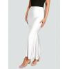 imageVerdusa Womens High Waist Ruffled Fishtail Bodycon Maxi Long SkirtWhite Solid