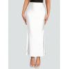 imageVerdusa Womens High Waist Ruffled Fishtail Bodycon Maxi Long SkirtWhite Solid