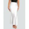 imageVerdusa Womens High Waist Ruffled Fishtail Bodycon Maxi Long SkirtWhite Solid