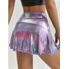 imageVerdusa Womens Ombre Metallic A Line Skirt High Waist Workout Skorts with PocketPurple