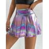 imageVerdusa Womens Ombre Metallic A Line Skirt High Waist Workout Skorts with PocketPurple