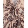 imageVerdusa Womens Paisley Boho 70s Mesh Tops Western Outfits Lettuce Trim Peplum V Neck Long Sleeve Blouse TopBlack Beige