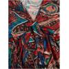 imageVerdusa Womens Paisley Boho 70s Mesh Tops Western Outfits Lettuce Trim Peplum V Neck Long Sleeve Blouse TopBlue Orange