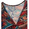 imageVerdusa Womens Paisley Boho 70s Mesh Tops Western Outfits Lettuce Trim Peplum V Neck Long Sleeve Blouse TopBlue Orange