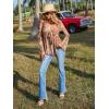 imageVerdusa Womens Paisley Boho 70s Mesh Tops Western Outfits Lettuce Trim Peplum V Neck Long Sleeve Blouse TopOrange Brown