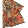 imageVerdusa Womens Paisley Boho 70s Mesh Tops Western Outfits Lettuce Trim Peplum V Neck Long Sleeve Blouse TopOrange Brown