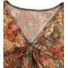 imageVerdusa Womens Paisley Boho 70s Mesh Tops Western Outfits Lettuce Trim Peplum V Neck Long Sleeve Blouse TopOrange Brown