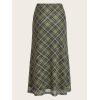 imageVerdusa Womens Plaid Skirt Y2k Mesh Overlay Midi Skirt Long Flowy Grunge SkirtGreen