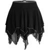 imageVerdusa Womens Renaissance Skirt High Waist Asymmetrical Hem Flowy Tierd Layer Fairy Gothic SkirtsBlack