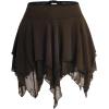 imageVerdusa Womens Renaissance Skirt High Waist Asymmetrical Hem Flowy Tierd Layer Fairy Gothic SkirtsCoffee Brown