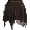 imageVerdusa Womens Renaissance Skirt High Waist Asymmetrical Hem Flowy Tierd Layer Fairy Gothic SkirtsCoffee Brown