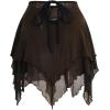 imageVerdusa Womens Renaissance Skirt High Waist Asymmetrical Hem Flowy Tierd Layer Fairy Gothic SkirtsCoffee Brown