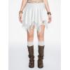 imageVerdusa Womens Renaissance Skirt High Waist Asymmetrical Hem Flowy Tierd Layer Fairy Gothic SkirtsWhite