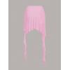 imageVerdusa Womens Ruched Ruffle Trim Asymmetrical Bodycon Mini Mesh SkirtPink