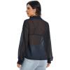 imageVerdusa Womens Sheer Mesh Button Down Shirt Top Long Sleeve Drop Shoulder BlouseBlack