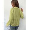 imageVerdusa Womens Sheer Mesh Button Down Shirt Top Long Sleeve Drop Shoulder BlouseMedium Green