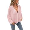 imageVerdusa Womens Sheer Mesh Button Down Shirt Top Long Sleeve Drop Shoulder BlousePink a