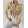 imageVerdusa Womens Sheer Mesh Button Up Shirt Long Sleeve See Through BlouseApricot