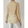 imageVerdusa Womens Sheer Mesh Button Up Shirt Long Sleeve See Through BlouseApricot