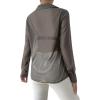 imageVerdusa Womens Sheer Mesh Button Up Shirt Long Sleeve See Through BlouseGrey