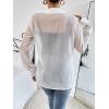 imageVerdusa Womens Sheer Mesh Button Up Shirt Long Sleeve See Through BlouseWhite