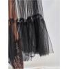 imageVerdusa Womens Sheer Mesh High Waist Layered Ruffle Hem Midi SkirtBlack