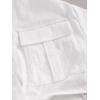 imageVerdusa Womens Short Sleeve Collar Neck Flap Pocket Twist Front Crop Top ShirtsWhite