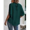 imageVerdusa Womens Tie Back Dolman Sleeve Blouse Top Casual Mock Neck Going Out TopsDark Green