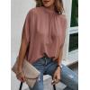 imageVerdusa Womens Tie Back Dolman Sleeve Blouse Top Casual Mock Neck Going Out TopsDusty Rose