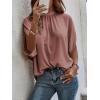 imageVerdusa Womens Tie Back Dolman Sleeve Blouse Top Casual Mock Neck Going Out TopsDusty Rose