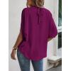 imageVerdusa Womens Tie Back Dolman Sleeve Blouse Top Casual Mock Neck Going Out TopsFuchsia Red