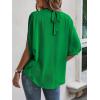 imageVerdusa Womens Tie Back Dolman Sleeve Blouse Top Casual Mock Neck Going Out TopsGreen