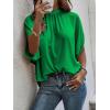 imageVerdusa Womens Tie Back Dolman Sleeve Blouse Top Casual Mock Neck Going Out TopsGreen