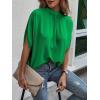 imageVerdusa Womens Tie Back Dolman Sleeve Blouse Top Casual Mock Neck Going Out TopsGreen