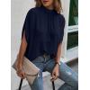 imageVerdusa Womens Tie Back Dolman Sleeve Blouse Top Casual Mock Neck Going Out TopsNavy Blue