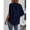 imageVerdusa Womens Tie Back Dolman Sleeve Blouse Top Casual Mock Neck Going Out TopsNavy Blue