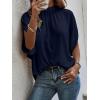 imageVerdusa Womens Tie Back Dolman Sleeve Blouse Top Casual Mock Neck Going Out TopsNavy Blue