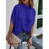 imageVerdusa Womens Tie Back Dolman Sleeve Blouse Top Casual Mock Neck Going Out TopsRoyal Blue