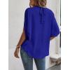 imageVerdusa Womens Tie Back Dolman Sleeve Blouse Top Casual Mock Neck Going Out TopsRoyal Blue