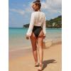 imageVerdusa Womens Tie Front Long Sleeve Swimsuit Kimono Cover Up Wrap Blouse TopWhite
