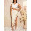 imageVerdusa Womens Twist High Split Fringe Skirt High Waist Asymmetrical Long SkirtApricot